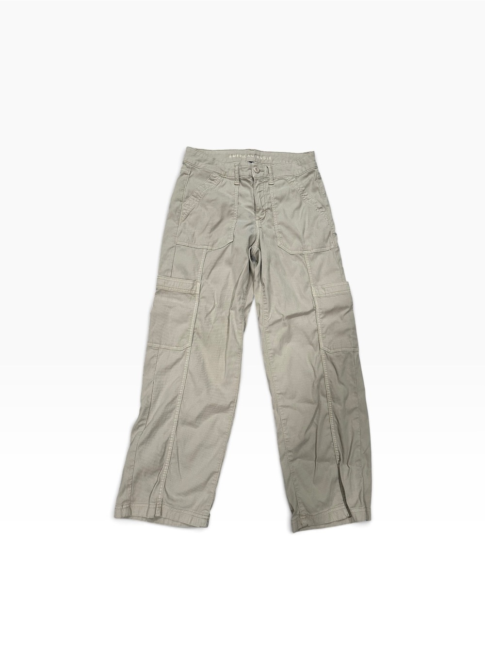 American Eagle Outfitters Wide-Leg Cargo Pants in Light Tan